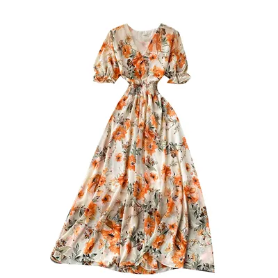 A145 Custom Floral Print Elastic Prom Bangkok Cheap Women Corset Dresses Casual Long Dresses