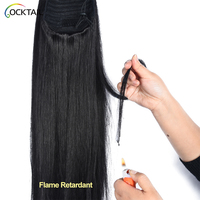 Queues de cheval en fibres Futura lisses et soyeuses en stock, sans nœuds ni perte de cheveux, faciles à démêler, couleur naturelle, résistantes à la chaleur