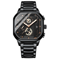 Jam Tangan Pria Binbond 6577 Fashion Mewah 3 Jarum Kulit Tahan Air Bercahaya Kronograf Olahraga Jam Tangan Quartz