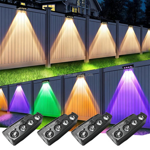 Lampe murale <span class=keywords><strong>solaire</strong></span> 4 LED/2 LED IP65 RGBYW/RGB, étanche, éclairage LED pour <span class=keywords><strong>jardin</strong></span>, décorations pour couloir, <span class=keywords><strong>jardin</strong></span>, cour - Product Image 1