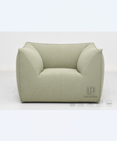 Fauteuil italien tendance, design moderne, tissu en flanelle, pieds en bois, meubles de haute qualité pour appartement, salle à manger, salon, chambre à coucher