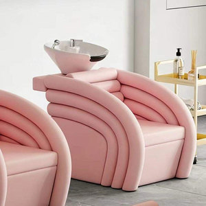 Fauteuil de lavage semi-inclinable moderne pour salon de coiffure, chaise de lavage hydraulique pour barbier et salon de beauté - Product Image 5