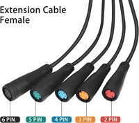 Connecteur de câble d'affichage pour vélo électrique étanche M6 M8, prise mâle/femelle, 2 3 4 5 6 broches, 20 cm