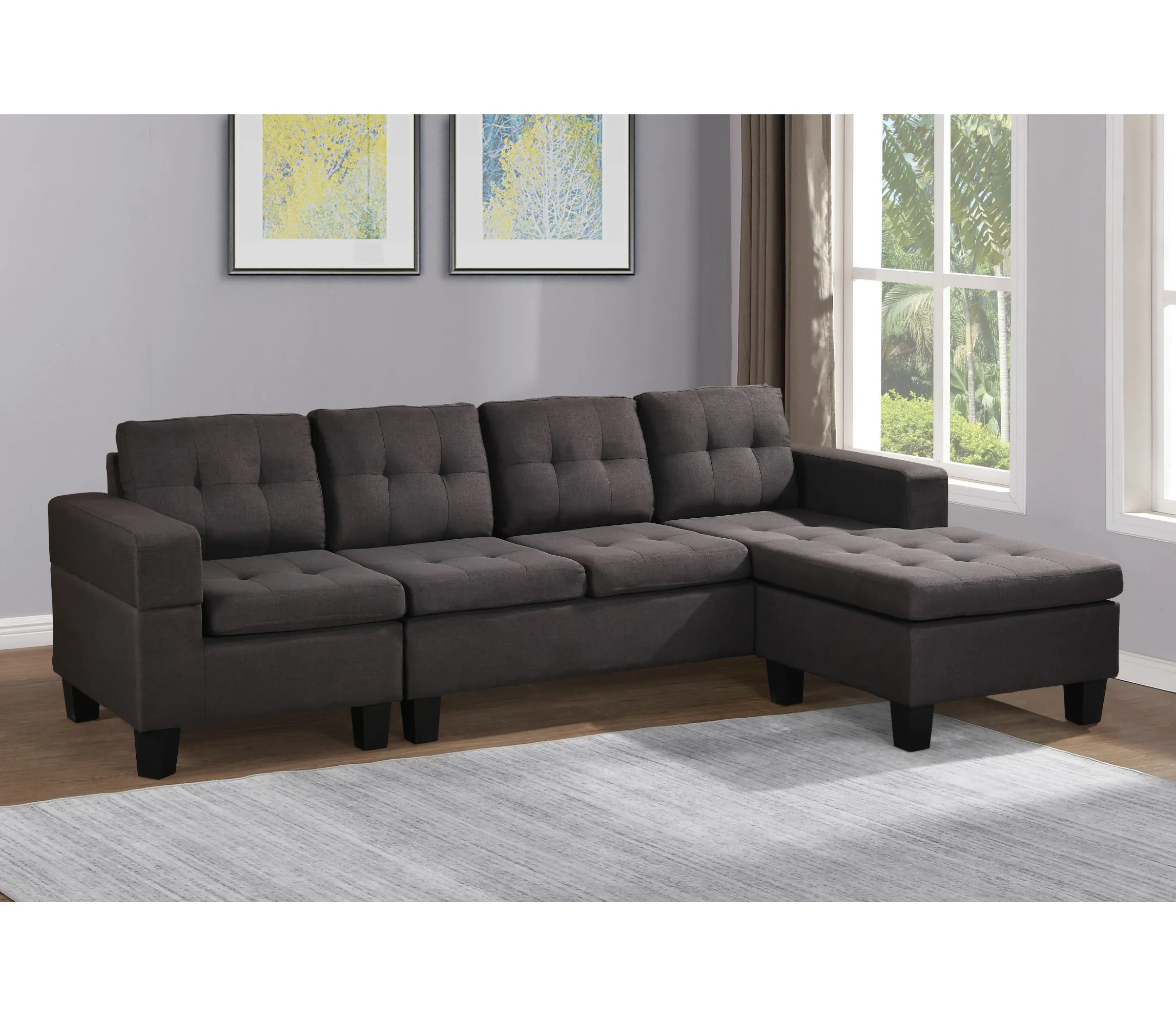 Mỹ phong cách vải góc lớn sofa đồ nội thất