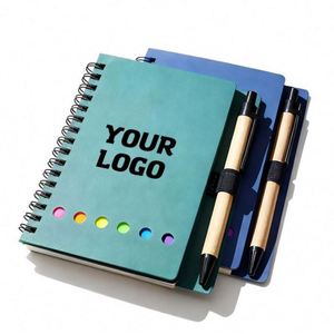 Bloc de Notas Kraft Personalizable con Logotipo, con Bolígrafo, Notas Adhesivas, Impresión Promocional, Cuaderno Personalizado - Product Image 1