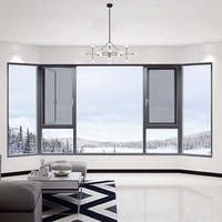 Ventana Abatible de Aluminio con Marco Delgado y Elegante, Doble Acristalamiento Insonorizado, Garantía de 5+ Años para Baños y Dormitorios del Sudeste Asiático