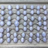 Bague en Agate Bleue Naturelle à Motifs, Incrustation en Laiton, Tendance Simple, Haut de Gamme, Polyvalente, Formes Rondes et Géométriques pour Femme