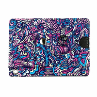 Porte-cartes d'identité imprimé floral bohème en cuir PU, portefeuille multi-fentes pour documents avec fenêtre transparente pour carte d'identité, logo personnalisé, vente en gros