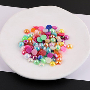 Pegatinas de media perla de color AB de 10 mm con parte trasera plana para decoración de fundas de teléfono, arte de uñas, ropa, accesorios para el cabello y materiales decorativos. - Product Image 5