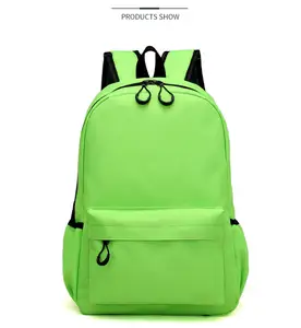 420D Nylon Primary Boy Girl Student Unisex Front Pocket Shoulder 38cm Strong Material Leak Proof Green Color Children School Bag