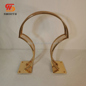 SMOOTH Gold Iron Arch Shape Wedding Centerpiece Elegant <b>Artificial</b> <b>Flower</b> Stand for Event Table Party Decoration - Product Image 4