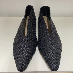 Mocassins plats de luxe pour femmes en cuir de vachette tressé 100% première couche, à bout pointu et talons bas, grandes tailles, direct usine - Product Image 5