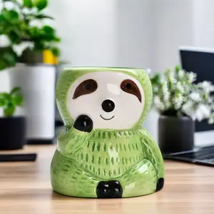 Creative Cute Sloth Succulent Flower Pots Small Ceramic Office Desk Cactus Plant Potted Tabletop Colorful Design