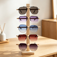 Présentoir en bois massif double couche Moya SM1918 pour lunettes et lunettes de soleil, idéal pour les magasins et le rangement de bureau
