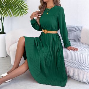 <span class=keywords><strong>Robe</strong></span> plissée unie décontractée à manches longues avec poches, style européen et américain, collection Printemps/Été 2026, <span class=keywords><strong>pour</strong></span> <span class=keywords><strong>femme</strong></span> (photo réelle) - Product Image 4