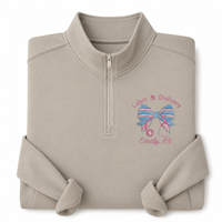 Sudadera personalizada para enfermeras de partos, bordada, con cremallera de cuarto, antipilling, forrada, cuello alto, para invierno y otoño, con aplique de guinga