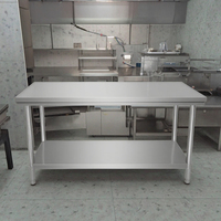 Table de préparation en acier inoxydable pour restaurant, table de travail en métal pour cuisine commerciale, table de travail en acier inoxydable pour hôtel