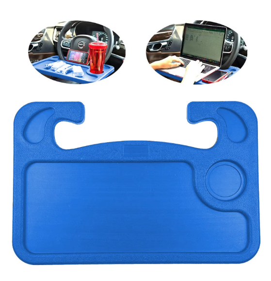 2 in 1 Car Steering Wheel Desk Steering Wheel Tray for Laptop Car Mount with Pen Holder Multipurpose Travel Car Accessories