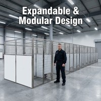 Cage pour chiens en acier inoxydable SUS 304 antirouille avec panneaux modulaires et loquet sécurisé pour enclos extérieur professionnel ou élevage