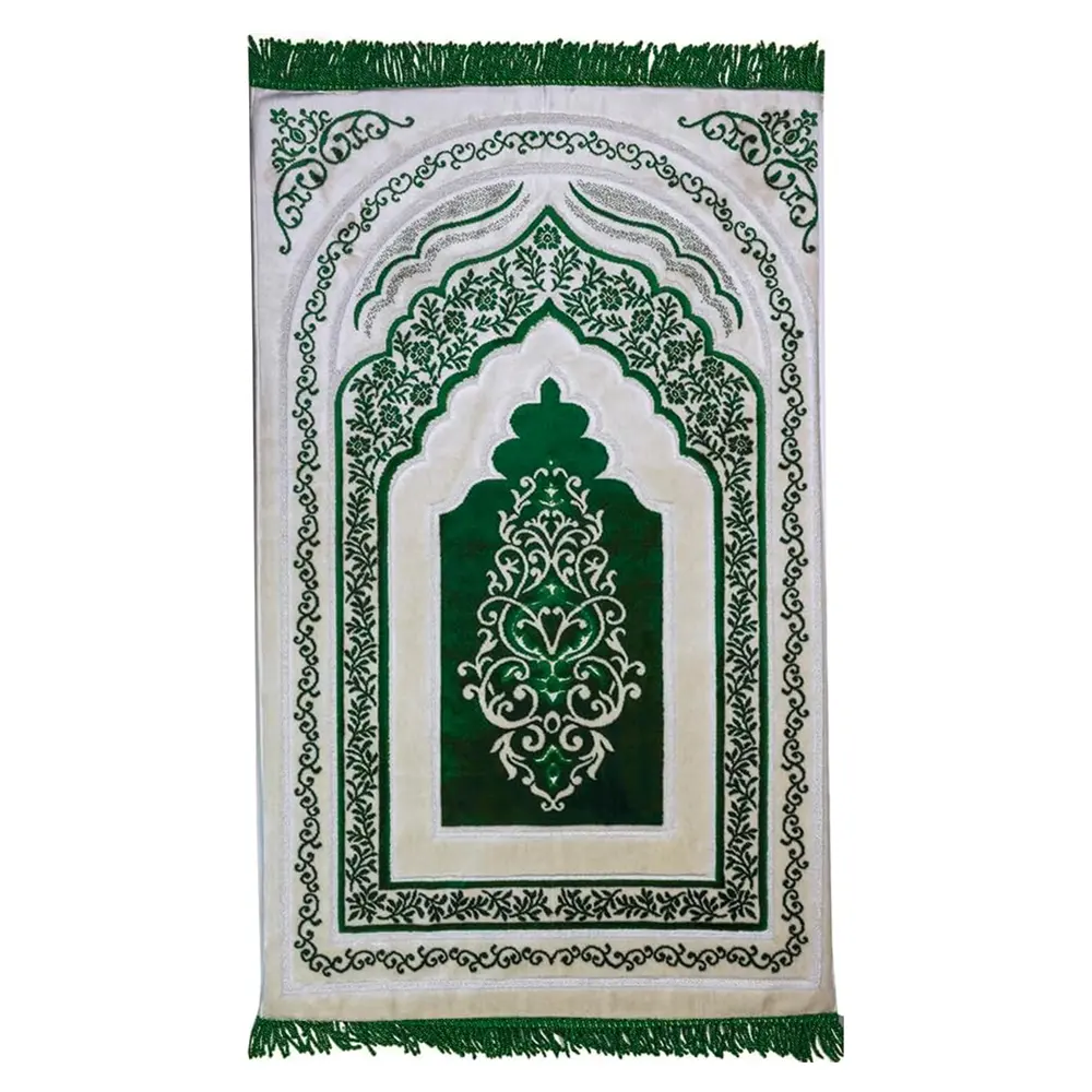 Padded Foam Cushion One Inch Thick Soft Velvet Islamic Prayer Rug