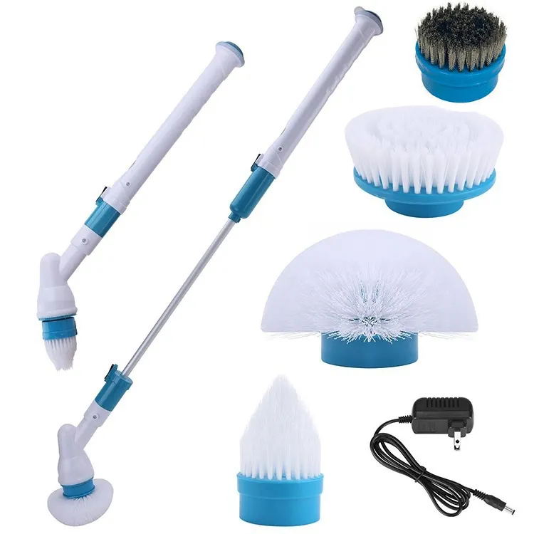 Brosse de nettoyage électrique sans fil, 3 pièces, pour cuisine, salle de bain, étanche, Rechargeable, avec tête de rechange