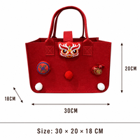 Sac cadeau personnalisé en feutre rouge grand format, motif poisson, sac fourre-tout pour mariage, sac à main avec poignée, sac de shopping réutilisable en gros