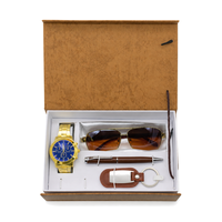 Coffret Cadeau de Luxe pour Homme : Lunettes Aviateur, Montre, Stylo, Boutons de Manchette et Porte-clés – Pack d'Accessoires Intelligents