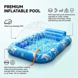 Flotador Inflable para Piscina con Diseño Tropical, con Función de Rociado de Agua Integrada, Balsa de Vinilo Resistente para Jardín - Product Image 2