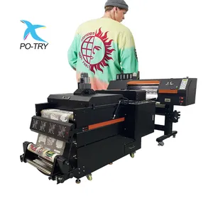 PO-TRY New Upgraded High-accuracy Digital Inkjet Printing Machine 2 4 Printheads PET Film DTF Printer