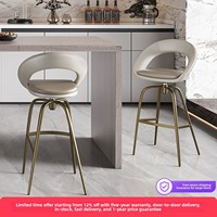 Tabouret de bar haut, tabouret haut pour usage domestique, modèle de designer de luxe léger, chaise de table îlot, chaise pivotante, chaise de bar 7371