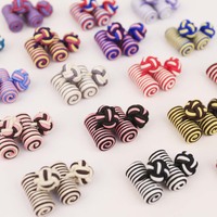 Kancing Manset Silinder Pria, Warna Campur Manset Kemeja Simpul Pria