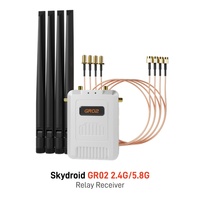 Récepteur de relais Skydroid GR02 double bande 2,4 GHz/5,8 GHz, quatre antennes, interfaces riches, transfert d'image pour utilisation en relais aérien de drone