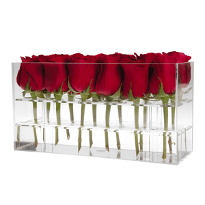 YGL Wholesale Custom Acrylic Flower Box 16 Holes Rose Case For Flower Packing