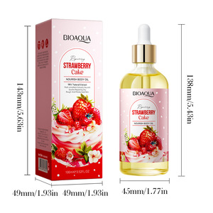 Aceite Corporal BIOAQUA para <span class=keywords><strong>Piel</strong></span> Delicada, Calmante, Hidratante, Reduce la Aspereza, Refrescante, No Grasoso, con Aroma a Pastel <span class=keywords><strong>de</strong></span> <span class=keywords><strong>Fresa</strong></span>, Nutritivo para Cuerpo y Rostro - Product Image 1