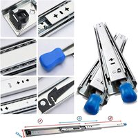 Glissière de tiroir en acier robuste de 57 mm avec verrouillage, extension complète, silencieuse, capacité 150 kg, pour camping-car, fourgonnette, véhicule, rangement