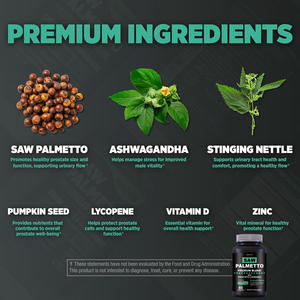 OEM 60カプセル プレミアムブレンド パルメットノキア（ノキア） 健康な髪 尿路/前立腺サポート 美容製品 抗酸化作用のある栄養補助食品 - Product Image 3