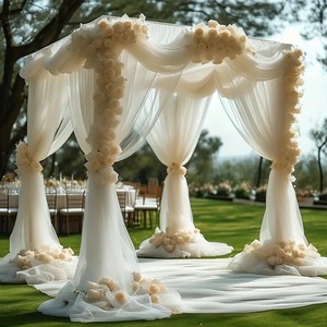 Dekorasi Langit-langit Pernikahan Tirai Kain Tulle Poliester Transparan dengan Gaya Modern untuk Latar Belakang Pernikahan dan Penggunaan Pesta. - Product Image 5