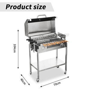 <span class=keywords><strong>Barbecue</strong></span> Rotisserie Extérieur Moderne Robuste au <span class=keywords><strong>Charbon</strong></span> de Bois, Grand Modèle Foukou de Chypre avec Hauteur Réglable et Chariot de Transport - Product Image 5