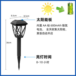 ไฟสวนพลังงานแสงอาทิตย์ HJ-087 แสงสีขาวอบอุ่น ไฟกันน้ำสำหรับกลางแจ้ง ไฟเสียบพื้นสำหรับสนามหญ้า ลานบ้าน และไฟตกแต่งภูมิทัศน์ - Product Image 6