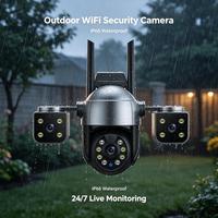 Caméra de sécurité Hopeway App Triple objectif 1080P Wifi Intérieur/Extérieur Vision nocturne couleur intelligente