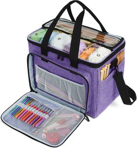 Large Capacity Knitting Tote Bag Portable Yarn Storage Organizer Custom Yarn Crochet Bag