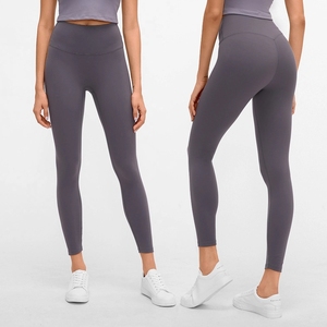 2020 nueva llegada limón Yoga alinear suave cintura alta Levantamiento de cadera 80/20 Nailon/Spandex cepillado peludo lijado Fitness Leggings - Product Image 5