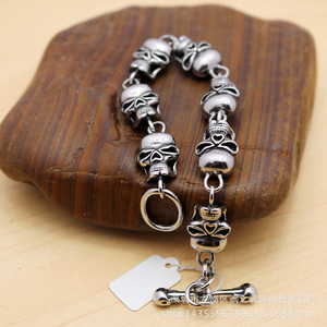 Bracelet crâne yunnique en acier titane, bijoux de style punk unisexe pour hommes et femmes - Product Image 3