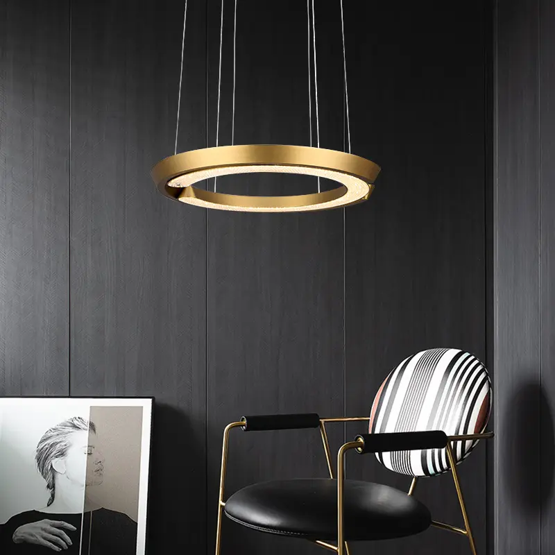 Intelligent Dimming Acrylic Led Lighting Modern Round Pendant Ceiling Lights Ring Chandelier