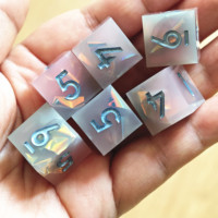MINI PLANET Résine 16mm 6 pièces Jeu de dés polyédriques D6 faits à la main DND RPG Jeu de société Personnalisé Vente en gros 92g Chine
