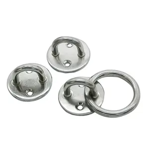 Marine Boat Hardware 304/316 Stainless Steel 5mm/6mm/8mm Pad Eye Plate Round Eye Pad Plate