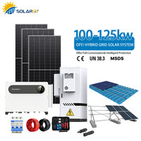 Kit complet de système solaire hybride 100 kW Growatt 100K-HU 10 MPPT 200 panneaux de 630 W Batterie HV 76,8 kWh Tout-en-un