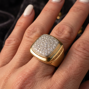 Bague de fiançailles pour femme TISHYA DIAMOND en argent 925, 1,00 ct, moissanite taille brillant VVS1, plaqué or vintage, sertie de griffes - Product Image 3