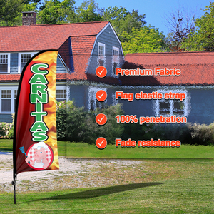 Conjunto de bandera de plumas de poliéster con forma especial de tema de <span class=keywords><strong>Carnitas</strong></span>, asta de bandera de aluminio, impresión Digital, publicidad, enchufe de tierra para negocios - Product Image 3