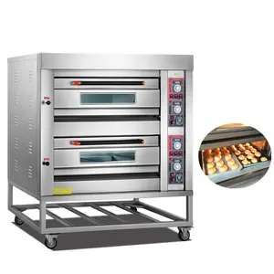 2023 populer komersial industri elektrik atau Gas peralatan Toko Roti Baking Deck Oven untuk roti Pizza